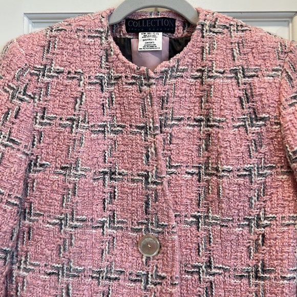 COLLECTION Harve Benard Boucle Pink Plaid Blazer for Work or Casual sz.4 - Picture 3 of 9